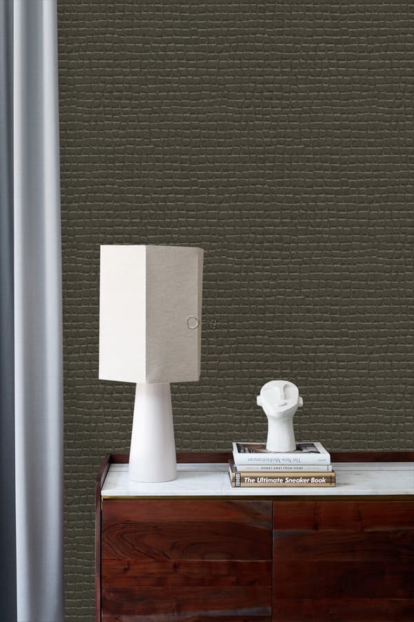 Origin Wallcoverings tapet krokodilhud mörkbrunt 0,53 x 10,05 m