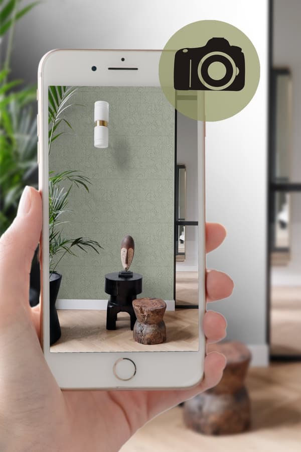 Origin Wallcoverings tapet kakelmotiv med ormskinn tryck blekgrått 0,53 x 10,05 m