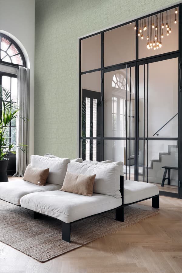 Origin Wallcoverings tapet kakelmotiv med ormskinn tryck blekgrått 0,53 x 10,05 m