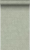 Miniatyrbild 1 av 8: Origin Wallcoverings tapet kakelmotiv med ormskinn tryck blekgrått 0,53 x 10,05 m