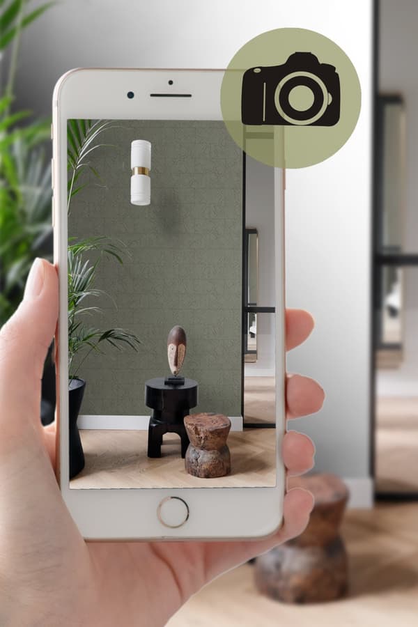 Origin Wallcoverings tapet kakelmotiv med ormskinn tryck mullvadsgrått 0,53 x 10,05 m