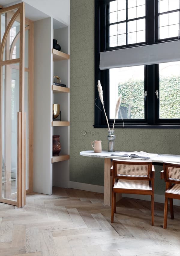 Origin Wallcoverings tapet kakelmotiv med ormskinn tryck mullvadsgrått 0,53 x 10,05 m