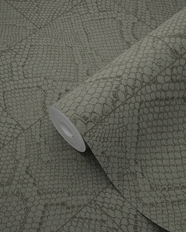 Origin Wallcoverings tapet kakelmotiv med ormskinn tryck mullvadsgrått 0,53 x 10,05 m