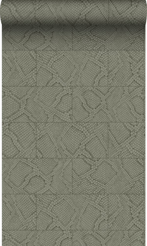 Origin Wallcoverings tapet kakelmotiv med ormskinn tryck mullvadsgrått 0,53 x 10,05 m