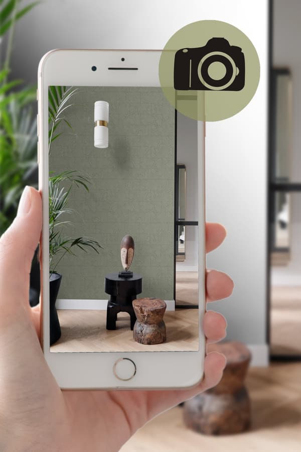 Origin Wallcoverings tapet kakelmotiv med ormskinn tryck gråaktigt olivgrönt 0,53 x 10,05 m