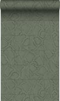 Miniatyrbild 1 av 8: Origin Wallcoverings tapet kakelmotiv med ormskinn tryck grågrönt 0,53 x 10,05 m