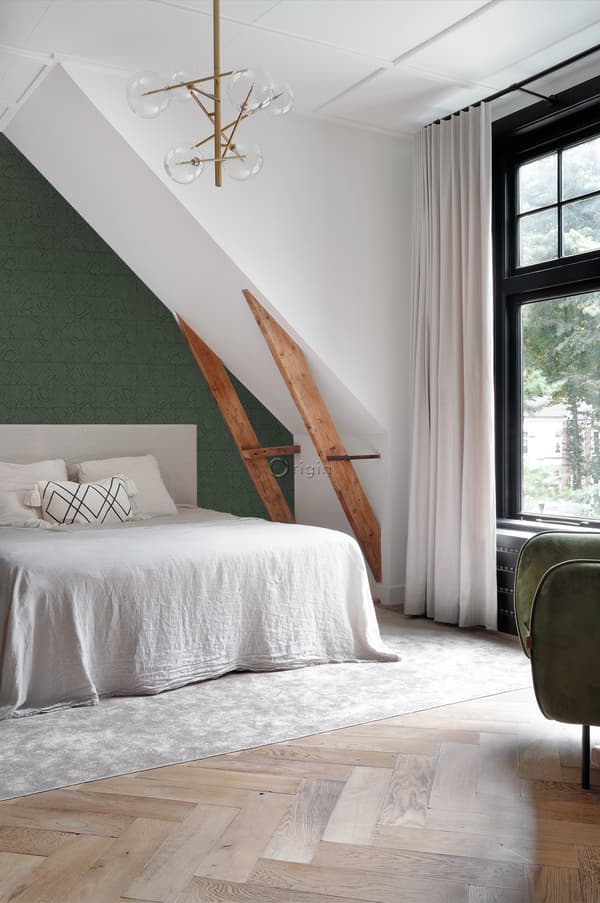 Origin Wallcoverings tapet kakelmotiv med ormskinn tryck mörkgrönt 0,53 x 10,05 m