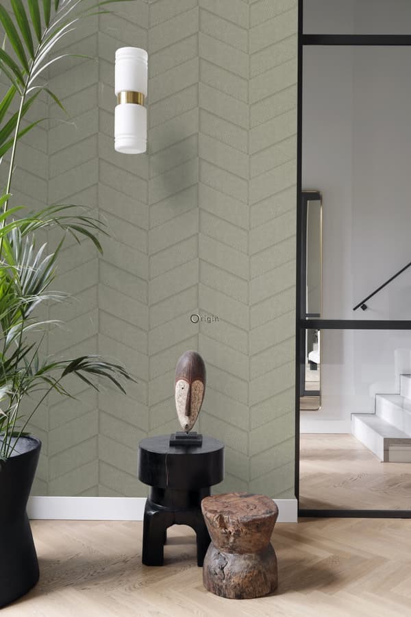 Origin Wallcoverings tapet kakelmotiv med ormskinn tryck beige 0,53 x 10,05 m