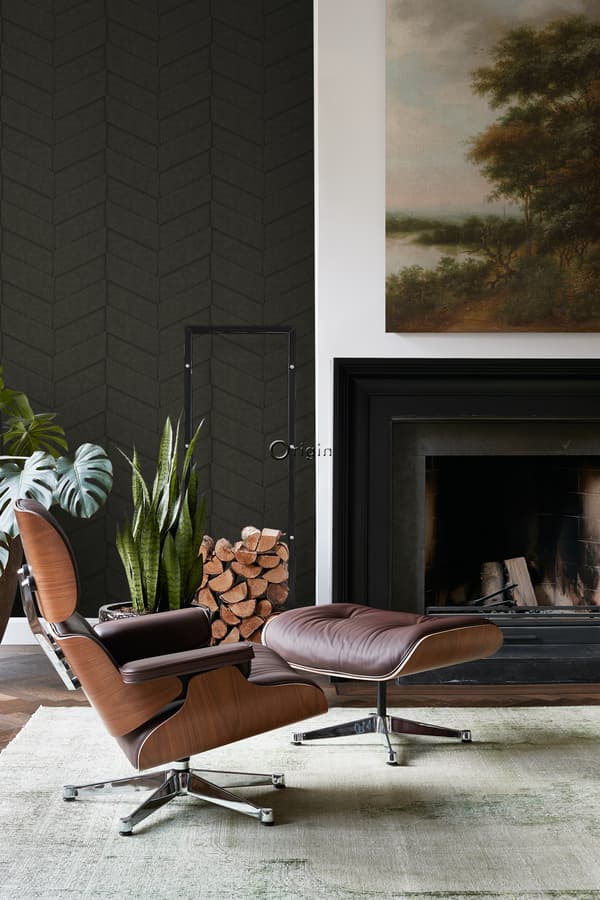 Origin Wallcoverings tapet kakelmotiv med ormskinn tryck mörkbrunt 0,53 x 10,05 m