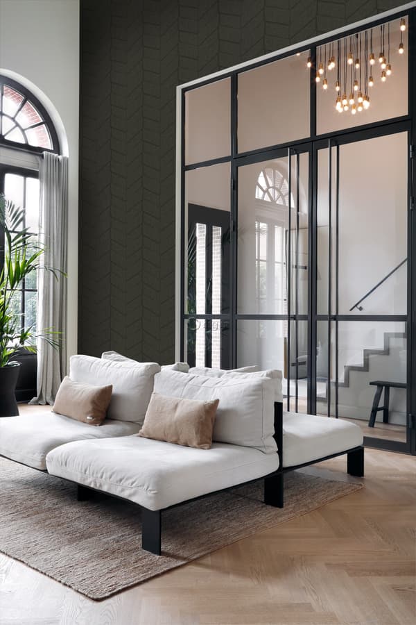 Origin Wallcoverings tapet kakelmotiv med ormskinn tryck mörkbrunt 0,53 x 10,05 m