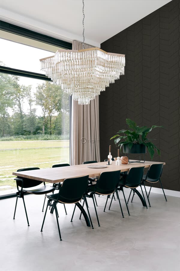Origin Wallcoverings tapet kakelmotiv med ormskinn tryck mörkbrunt 0,53 x 10,05 m