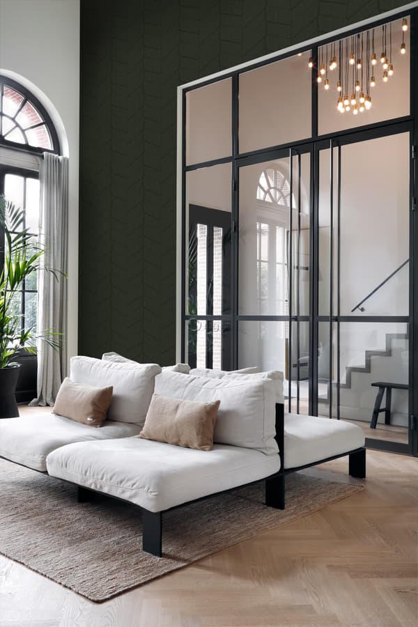 Origin Wallcoverings tapet kakelmotiv med ormskinn tryck mörkgrönt 0,53 x 10,05 m