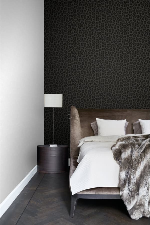 Origin Wallcoverings tapet leopardskinn mörkgrått och svart 0,53 x 10,05 m