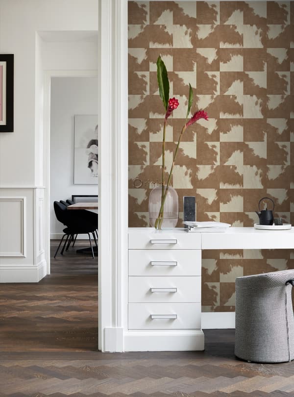 Origin Wallcoverings tapet kohud look brunt och vitt 0,53 x 10,05 m