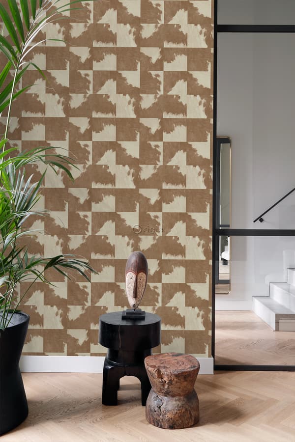 Origin Wallcoverings tapet kohud look brunt och vitt 0,53 x 10,05 m