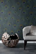 Miniatyrbild 6 av 8: Origin Wallcoverings fototapet påfågelfjädrar havsgrönt 150 x 279 cm