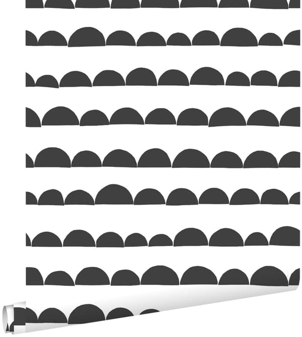 ESTAhome tapet grafisk motiv sort og hvidt 0,53 x 10,05 m