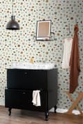 Miniatyrbild 2 av 8: ESTAhome tapet grafiskt motiv ljusbeige, antikrosa och mintgrönt 0,53 x 10,05 m
