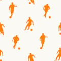 Miniatyrbild 8 av 8: ESTAhome tapet fotbollsspelare orange och vitt 53 cm x 10,05 m