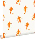 Miniatyrbild 1 av 8: ESTAhome tapet fotbollsspelare orange och vitt 53 cm x 10,05 m