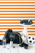 Miniatyrbild 4 av 5: ESTAhome tapet ränder orange och vitt 53 cm x 10,05 m