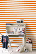 Miniatyrbild 2 av 5: ESTAhome tapet ränder orange och vitt 53 cm x 10,05 m