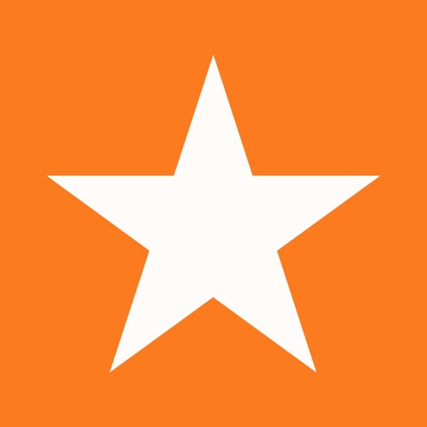 ESTAhome tapet stjerner orange og hvidt 53 cm x 10,05 m