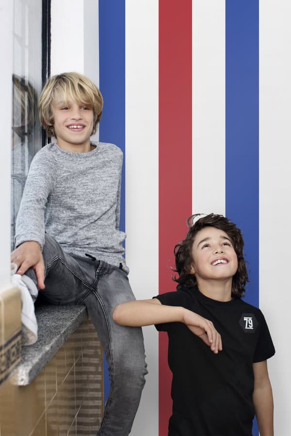 ESTAhome tapet striber rødt, hvidt og blåt 53 cm x 10,05 m