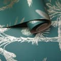 Miniatyrbillede 3 af 5: DUTCH WALLCOVERINGS tapet Tropical Trees blågrøn og sølvfarvet