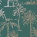 Miniatyrbillede 2 af 5: DUTCH WALLCOVERINGS tapet Tropical Trees blågrøn og sølvfarvet
