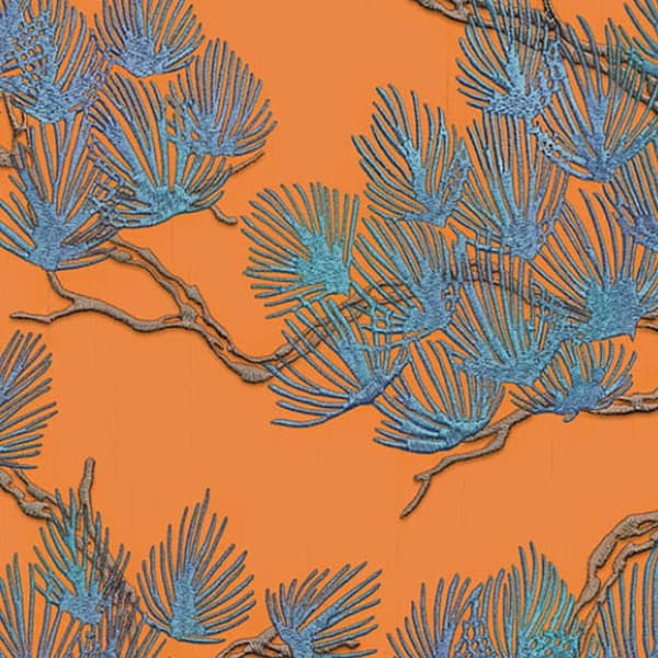 DUTCH WALLCOVERINGS Veggpanel furu blå og oransje