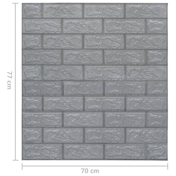 vidaXL 3D-tapet murstein selvklebende 40 stk antrasitt