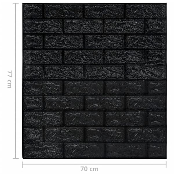 vidaXL 3D-tapet murstein selvklebende 20 stk svart