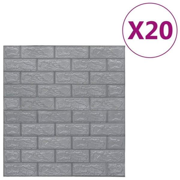 vidaXL 3D-tapet murstein selvklebende 20 stk antrasitt