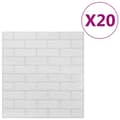 Pikkukuva 1 / 9: vidaXL 3D Tapetti tiilet itsekiinnittyvä 20 kpl valkoinen