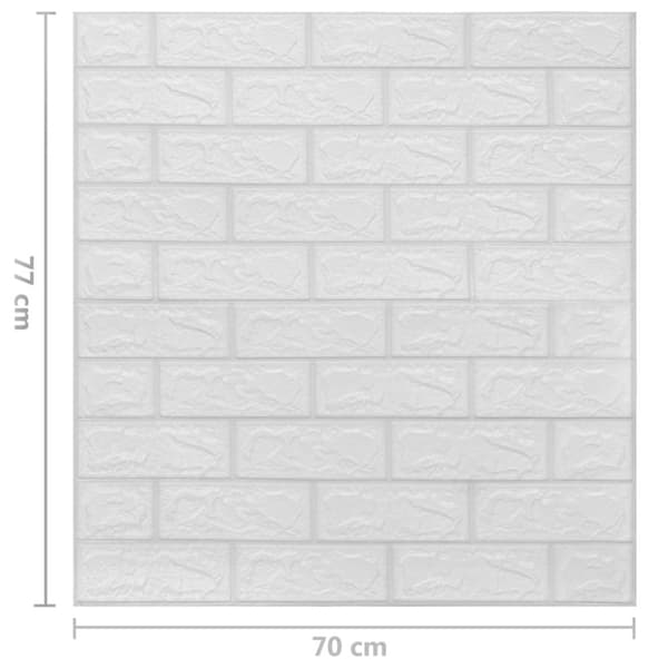 vidaXL 3D-tapet murstein selvklebende 40 stk hvit