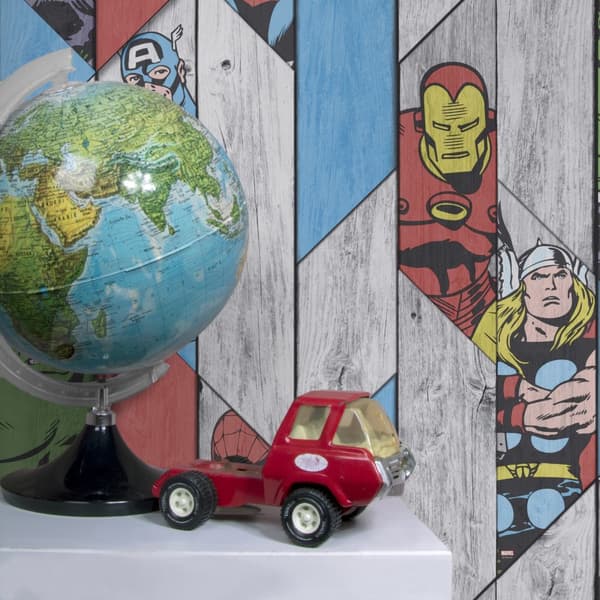 Marvel Comics - Papirtapet - Træpaneler - 10mx53cm