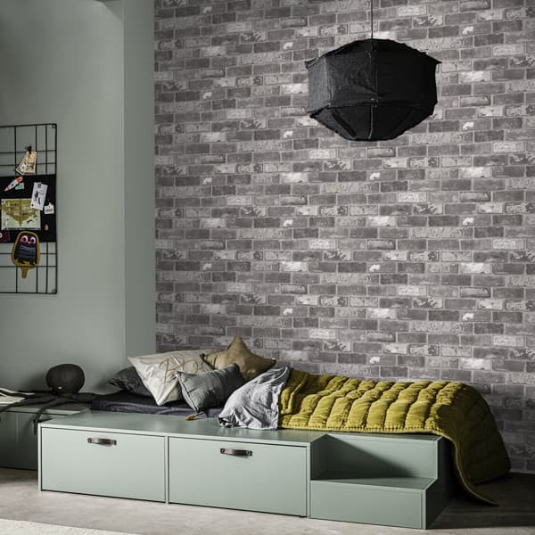 vtwonen - Non-woven tapet - Bricks Grey - Grå - 10mx53cm