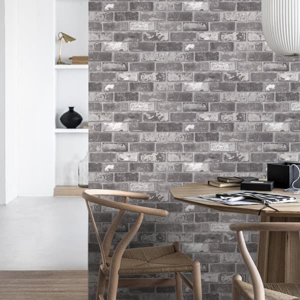 vtwonen - Non-woven tapet - Bricks Grey - Grå - 10mx53cm