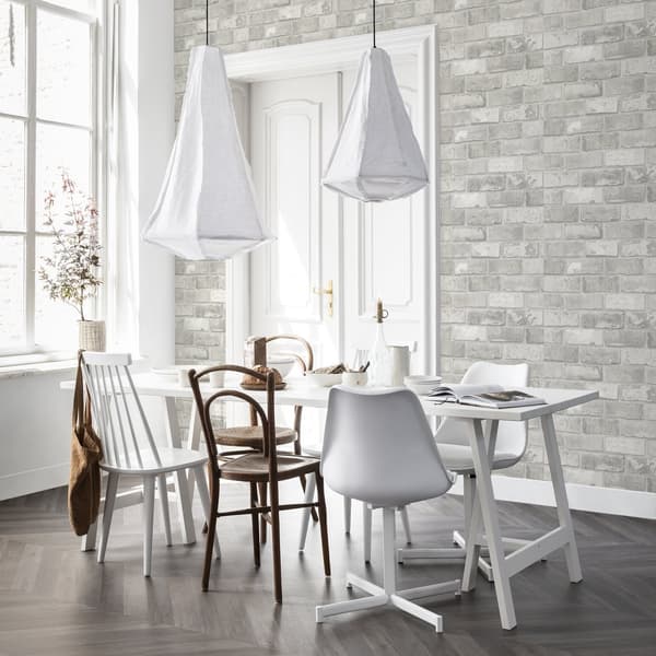 vtwonen - Non-woven tapet - Mursten Lysegrå - Lysegrå - 10mx53cm