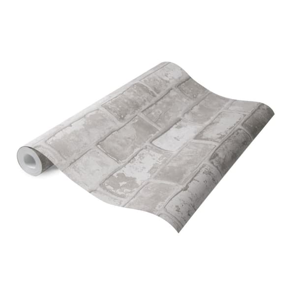 vtwonen - Non-woven tapet - Mursten Lysegrå - Lysegrå - 10mx53cm
