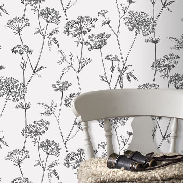 Superfresco Easy - Ikke-vævet tapet - Paraplyblomster - Grå - 10mx53cm