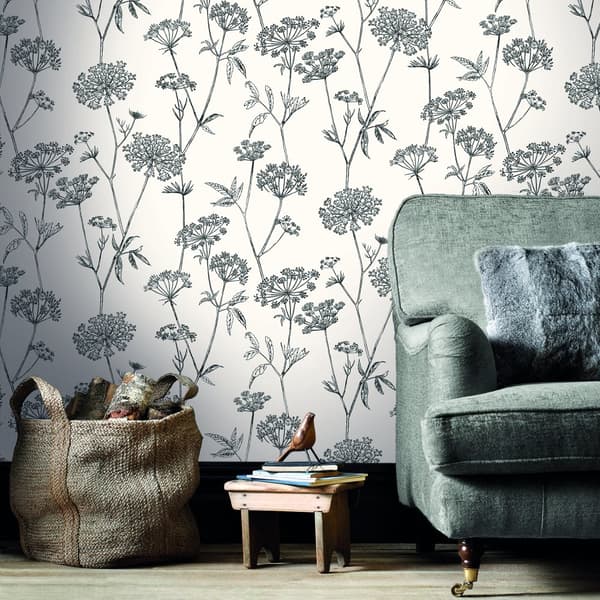 Superfresco Easy - Ikke-vævet tapet - Paraplyblomster - Grå - 10mx53cm