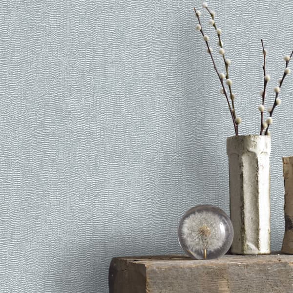 Boutique - Non-woven tapet - Vand Silke Plain - Grøn-blå - 10mx53 cm