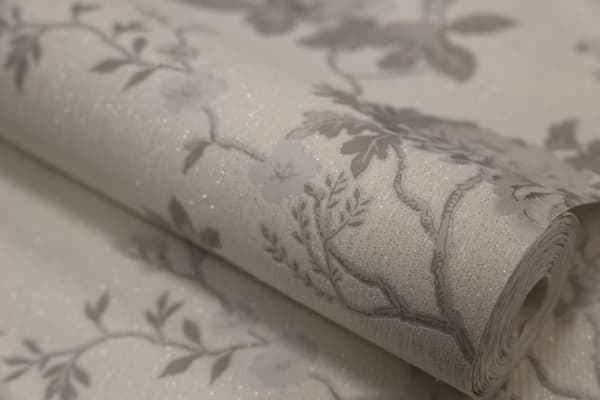 Julien MacDonald - Non-woven tapet - Exotica - Hvid/Sølv - 10mx53cm