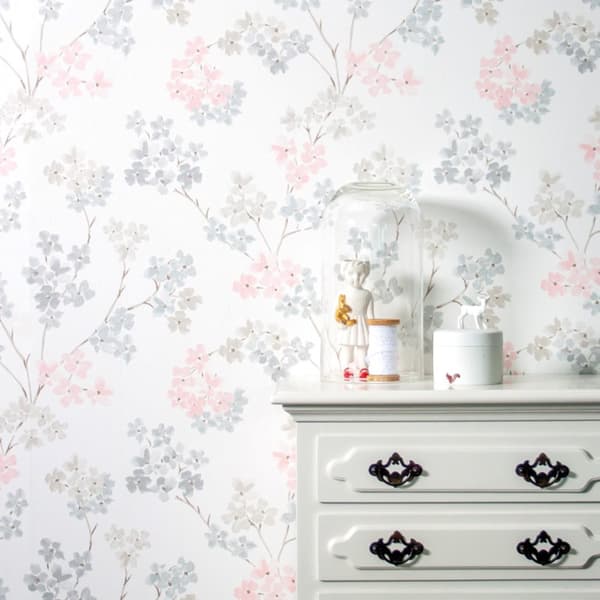 Superfresco Easy - Non-woven tapet - Blossom - Rosa/Grå - 10mx53cm