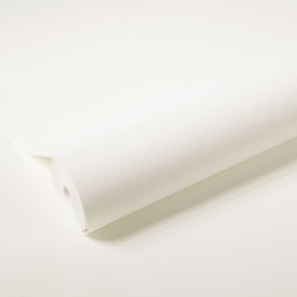 WOW - Non-woven tapet kan males - Linned Fin - Hvid - 10mx52cm