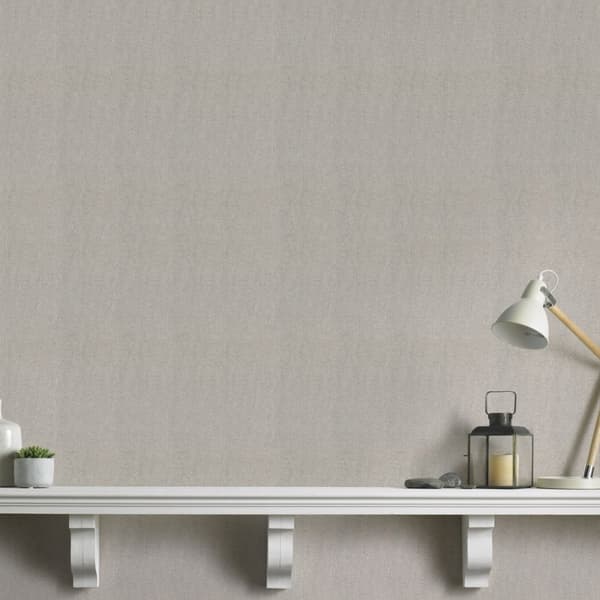 WOW - Non-woven tapet - Lyxigt tyg - Beige - 10mx52cm
