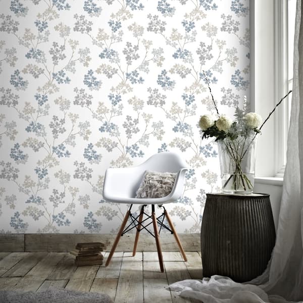 Superfresco Easy - Non-woven tapet - Blossom - Blå - 10mx53cm