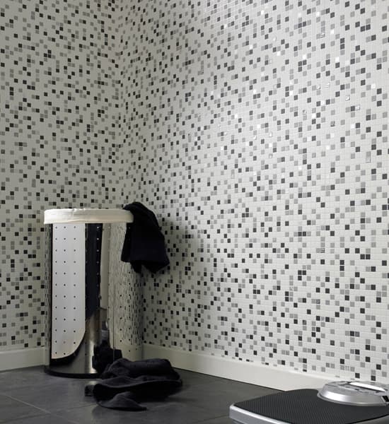 Contour - Vinyl Tapeter - Rutiga plattor - Svart/Vit - 10mx52cm
